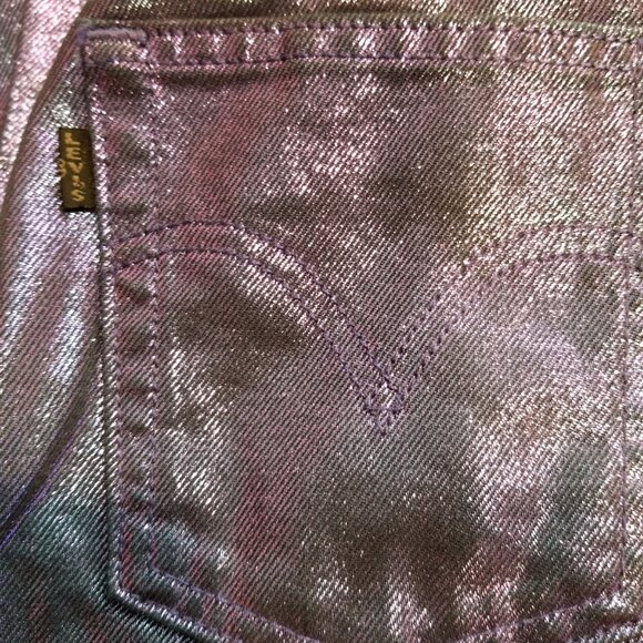 Levi's Size 26 Premium Ribcage Straight Ankle Candy Purple Iridescent Jeans NWT - Picture 6 of 12